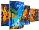 Mivali Tablou - Îndrăgostiții, Pointilism (cu ceas), din patru bucăți 110x75 cm cu ceas (V023301V11075C)