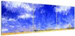 Mivali Tablou - Pictură în ulei, câmp auriu, din trei bucăți 150x50 cm (V022828V15050)