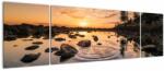 Mivali Tablou - Apus de soare la lac, din trei bucăți 170x50 cm (V022725V17050)