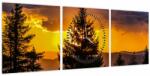 Mivali Tablou - coniferi (cu ceas), din trei bucăți 90x30 cm cu ceas (V020674V9030C)