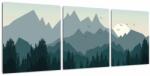 Mivali Tablou - Munții cu privirea graficeanului, din trei bucăți 90x30 cm (V022142V9030)