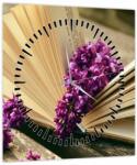 Mivali Tablou cu carte și floare violetă (cu ceas), dintr-o bucată 30x30 cm cu ceas (V020474V3030C)