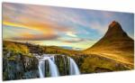 Mivali Tablou cu munții și cascade pe Islanda, dintr-o bucată 100x40 cm (V020702V10040)