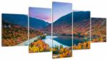 Mivali Tablou - White Mountain, New Hampshire, USA (cu ceas), din cinci bucăți 150x80 cm cu ceas (V022929V15080C)
