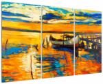 Mivali Tablou - Barca la apus de soare, din trei bucăți 120x80 cm (V023294V120803PCS)