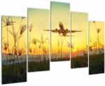 Mivali Tablou cu avion zburând, din cinci bucăți 125x90 cm (V020504V12590)