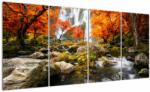 Mivali Tablou - Cascade în pădurea portocalie, din patru bucăți 160x80 cm (V023434V16080)