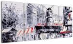 Mivali Tablou - Strada din Paris, pictură în ulei, din patru bucăți 160x80 cm (V023509V16080)