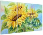 Mivali Tablou - Floarea soarelui înflorită, din trei bucăți 120x80 cm (V023289V120803PCS)