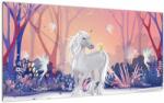 Mivali Tablou pe sticlă - Unicorn în pădurea fermecată, dintr-o bucată 100x50 cm pe sticlă (V023531V10050GD)