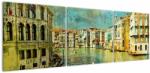 Mivali Tablou - Canalul de la Veneția și gondole, din trei bucăți 150x50 cm (V023312V15050)