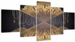Mivali Tablou - Mandala aurie cu săgeți, din cinci bucăți 150x80 cm (V023021V150805PCS)
