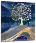 Mivali Tablou pe sticlă - Cerbi în luna plină, dintr-o bucată 30x30 cm pe sticlă (V021779V3030GD)