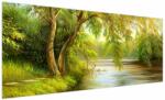 Mivali Tablou - Salcie lângă lac, pictură în ulei, dintr-o bucată 250x125 cm (V023249V250125)