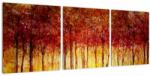 Mivali Tablou - Pictura pădurii cu frunziș, din trei bucăți 90x30 cm (V021984V9030)
