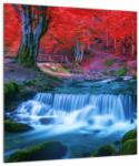 Mivali Tablou - Cascada în pădurea roșie, dintr-o bucată 40x40 cm (V023169V4040)