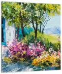 Mivali Tablou - Grădina din fața casei, pictură în ulei, dintr-o bucată 30x30 cm (V023178V3030)