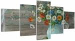 Mivali Tablou - Pictură în ulei, flori de câmp, din cinci bucăți 150x80 cm (V022943V150805PCS)