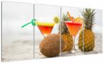 Mivali Tablou cu ananas și pahare pe plajă, din patru bucăți 160x80 cm (V021220V16080)