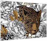 Mivali Tablou pe sticlă - Leopard între flori (V023613V7050GD)