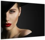 Mivali Tablou pe sticlă - Portretul femeii cu pălărie, dintr-o bucată 70x50 cm pe sticlă (V023421V7050GD)