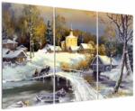 Mivali Tablou - Orășel iarna, din trei bucăți 120x80 cm (V023276V120803PCS)