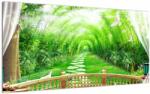 Mivali Tablou pe sticlă - Privire la grădina tropicală, dintr-o bucată 100x50 cm pe sticlă (V022806V10050GD)