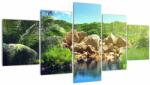 Mivali Tablou cu lac în jungla din Seychelles, din cinci bucăți 150x80 cm (V020651V150805PCS)
