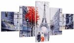 Mivali Tablou - Străzi din Paris, pictură în ulei, din cinci bucăți 125x70 cm (V023083V12570)
