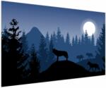 Mivali Tablou - Haita de lupi sub lună plină, dintr-o bucată 150x100 cm (V023619V150100)
