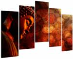 Mivali Tablou - Buddha în nuanțe roșii, din cinci bucăți 125x90 cm (V023344V12590)