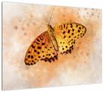 Mivali Tablou pe sticlă - Fluture portocaliu, aquarelă, dintr-o bucată 70x50 cm pe sticlă (V022865V7050GD)