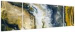 Mivali Tablou - Abstract auriu, din trei bucăți 170x50 cm (V024024V17050)