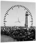 Mivali Tablou - Far de pe coastă, Santa Cruz, California (cu ceas), dintr-o bucată 30x30 cm cu ceas (V022584V3030C)