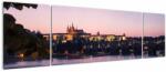Mivali Tablou cu palatul din Praga și Vltava, din trei bucăți 170x50 cm (V020901V17050)