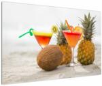 Mivali Tablou cu ananas și pahare pe plajă, dintr-o bucată 120x80 cm (V021220V12080)