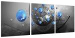 Mivali Tabloul cu bile abstracte albastre (cu ceas), din trei bucăți 90x30 cm cu ceas (V020102V9030C)