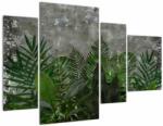 Mivali Tablou - Zid de beton cu plante (cu ceas), din patru bucăți 110x75 cm cu ceas (V022812V11075C)