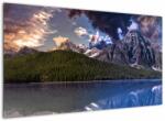 Mivali Tablou cu lac și munți, dintr-o bucată 120x70 cm (V020462V12070)