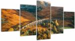 Mivali Tablou cu pod în valea din Scoția, din cinci bucăți 150x80 cm (V021716V150805PCS)