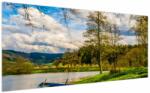 Mivali Tablou - Barcă pe lac, dintr-o bucată 200x100 cm (V022597V200100)