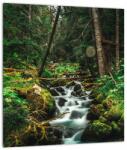 Mivali Tablou pe sticlă cu pârău în pădure, dintr-o bucată 30x30 cm pe sticlă (V021218V3030GD)