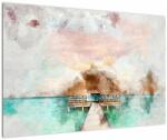 Mivali Tablou - Maldive, debarcader din lemn, dintr-o bucată 90x60 cm (V022786V9060)