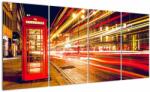Mivali Tablou cu căsuța telefonică roșie din Londra, din patru bucăți 160x80 cm (V021120V16080)