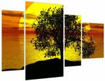 Mivali Tablou - Silueta copacilor (cu ceas), din patru bucăți 110x75 cm cu ceas (V022604V11075C)