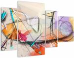 Mivali Tablou - Abstract, pasăre (cu ceas), din patru bucăți 110x75 cm cu ceas (V022950V11075C)