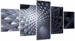 Mivali Tablou - Abstract 3D (cu ceas), din cinci bucăți 150x80 cm cu ceas (V022325V15080C)