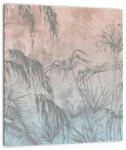 Mivali Tablou pe sticlă - Plante tropicale pe perete, dintr-o bucată 30x30 cm pe sticlă (V022877V3030GD)