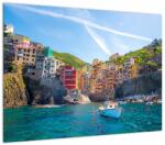 Mivali Tablou pe sticlă - Pe Marea mediterană, dintr-o bucată 70x50 cm pe sticlă (V021647V7050GD)
