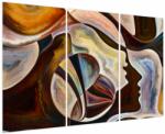 Mivali Tablou - Abstractizarea capetelor, din trei bucăți 120x80 cm (V023995V120803PCS)